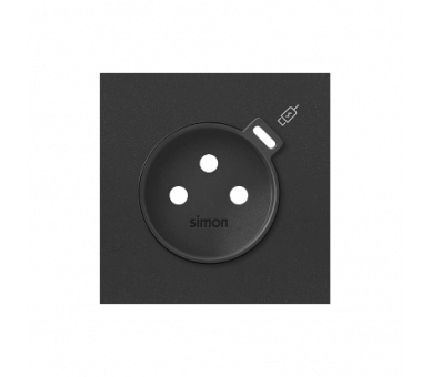 Pokrywa do gniazda z zintegrowaną ładowarką 1xUSB C, czarny mat, USB: C, Prąd ład.: 2,1A Simon 100 10000169-238