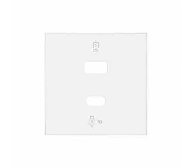 Pokrywa podwójnej ładowarki USB C+A, biały, USB: C+A Simon 100 10001296-230