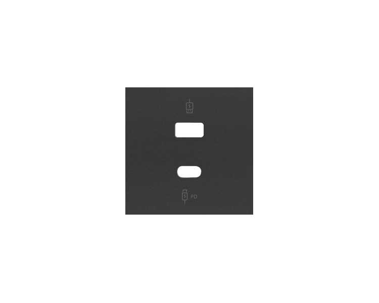 Pokrywa podwójnej ładowarki USB C+A, czarny, USB: C+A Simon 100 10001296-238 Pokrywa podwójnej ładowarki USB C+A, czarny, USB: C+A Simon 100 10001296-238