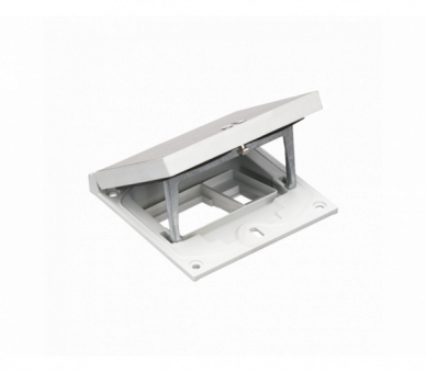 Wkład puszki podłogowej, stal inox, IP66, IK08, 1,5×K45, moduł 22,5x45 mm z zatrzaskiem Keyston na złącza RJ45 lub multimedialne, puste miejsce na moduł 45x45, zamek z ułatwionym dostępem Simon KFH101/72