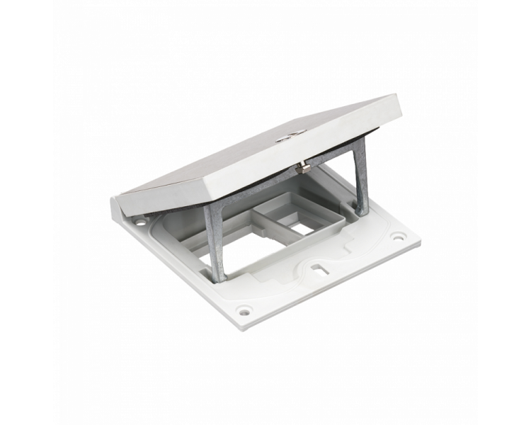 Wkład puszki podłogowej, stal inox, IP66, IK08, 1,5×K45, moduł 22,5x45 mm z zatrzaskiem Keyston na złącza RJ45 lub multimedialne, puste miejsce na moduł 45x45, zamek z ułatwionym dostępem Simon KFH101/72 Wkład puszki podłogowej, stal inox, IP66, IK08, 1,5×K45, moduł 22,5x45 mm z zatrzaskiem Keyston na złącza RJ45 lub multimedialne, puste miejsce na moduł 45x45, zamek z ułatwionym dostępem Simon KFH101/72
