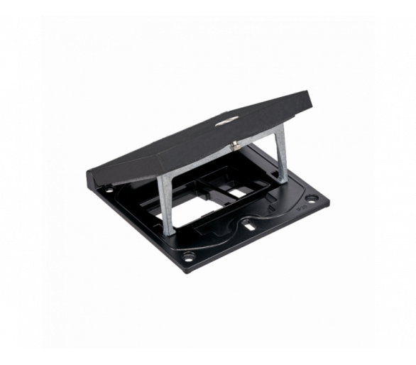 Wkład puszki podłogowej, czarny, IP66, IK08, 1,5×K45, moduł 22,5x45 mm z zatrzaskiem Keyston na złącza RJ45 lub multimedialne, puste miejsce na moduł 45x45, zamek z ułatwionym dostępem Simon KFH101/74