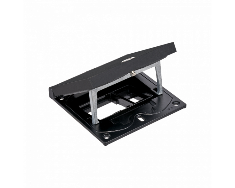 Wkład puszki podłogowej, czarny, IP66, IK08, 1,5×K45, moduł 22,5x45 mm z zatrzaskiem Keyston na złącza RJ45 lub multimedialne, puste miejsce na moduł 45x45, zamek z ułatwionym dostępem Simon KFH101/74 Wkład puszki podłogowej, czarny, IP66, IK08, 1,5×K45, moduł 22,5x45 mm z zatrzaskiem Keyston na złącza RJ45 lub multimedialne, puste miejsce na moduł 45x45, zamek z ułatwionym dostępem Simon KFH101/74