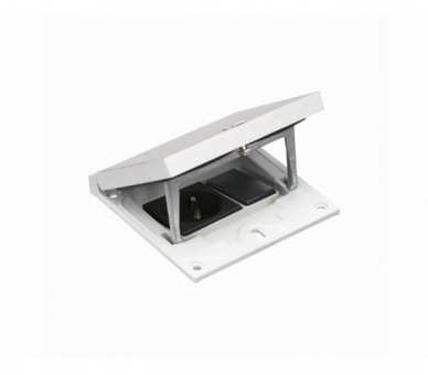 Wkład puszki podłogowej, stal inox, IP66, IK08, 1,5×K45, gniazdo typ F (schuko), zamek na klucz imbusowy, zaślepka 22,5x45 mm Simon KFH110SEC/72