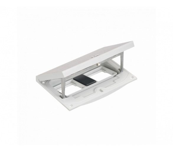 Wkład puszki podłogowej, stal inox, IP66, IK08, 2,5×K45, puste miejsce na 2 moduły 45x45, zamek na klucz imbusowy, zaślepka 22,5x45 mm na złącza RJ45 lub multimedialne Simon KFH200SEC/72
