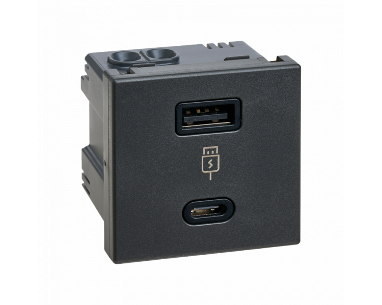 Ładowarka USB szybkie ładowanie, K45, USB 2.0 - A + C, 5V, DC, 3,1A, 45×45mm, czarny, Maksymalna moc ładowania: 18W Simon K126F/14 Ładowarka USB szybkie ładowanie, K45, USB 2.0 - A + C, 5V, DC, 3,1A, 45×45mm, czarny, Maksymalna moc ładowania: 18W Simon K126F/14