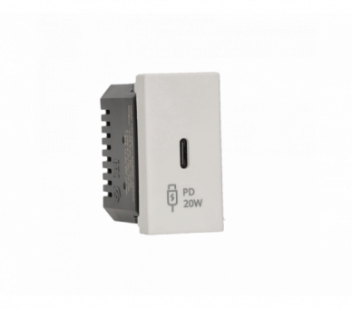 Ładowarka USB, K45, 5V, DC, 3,1A, 45×22,5mm, biały, Maksymalna moc ładowania: 20W, USB: A Simon K126I/9