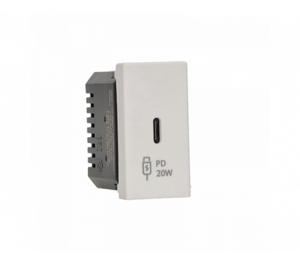 Ładowarka USB, K45, 5V, DC, 3,1A, 45×22,5mm, biały, Maksymalna moc ładowania: 20W, USB: A Simon K126I/9