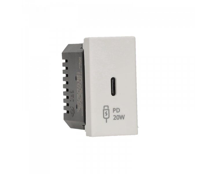 Ładowarka USB, K45, 5V, DC, 3,1A, 45×22,5mm, biały, Maksymalna moc ładowania: 20W, USB: A Simon K126I/9 Ładowarka USB, K45, 5V, DC, 3,1A, 45×22,5mm, biały, Maksymalna moc ładowania: 20W, USB: A Simon K126I/9
