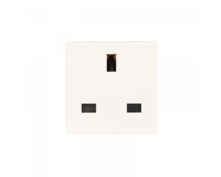 Gniazdo wtyczkowe pojedyncze, K45, typ G (standard brytyjski), 13A, zaciski śrubowe, 45×45mm, biały Simon K04/9 Gniazdo wtyczkowe pojedyncze, K45, typ G (standard brytyjski), 13A, zaciski śrubowe, 45×45mm, biały Simon K04/9
