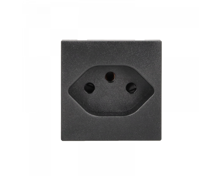Gniazdo wtyczkowe pojedyncze, K45, typ J (standard szwajcarski), 10A, zaciski śrubowe, 45×45mm, czarny Simon K08/14 Gniazdo wtyczkowe pojedyncze, K45, typ J (standard szwajcarski), 10A, zaciski śrubowe, 45×45mm, czarny Simon K08/14