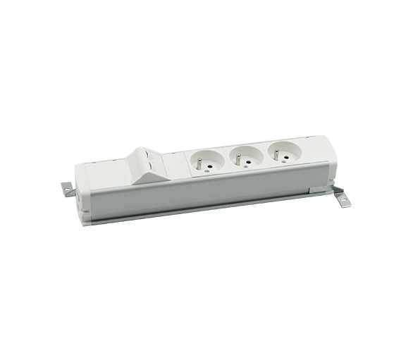 Listwa zasilająca standardowa zest: 3x250V typ E + plakietka 2xRJ45 z mocowaniem Keystone, szybkozłącze w układzie Wieland, aluminium biały Simon 480 48110E300K00000-30