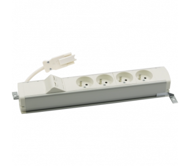 Listwa zasilająca standardowa zest: 4x250V typ E + plakietka 2xRJ45 z mocowaniem Keystone, szybkozłącze w układzie Wieland, aluminium biały Simon 480 48110E400K00000-30