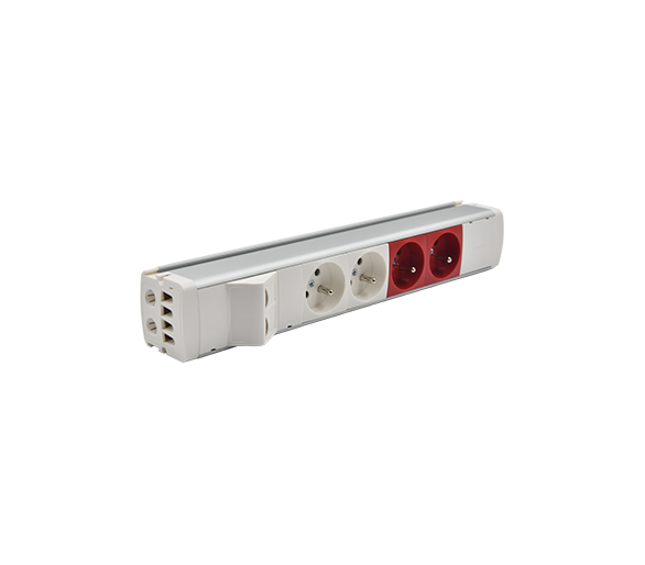 Listwa zasilająca standardowa zest: 2x250V typ E+2x250V UPS+ plakietka 2xRJ45 z mocowaniem Keystone, szybkozłącze w układzie Wieland, aluminium biały Simon 480 48120E220K00000-30