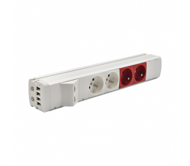 Listwa zasilająca standardowa zest: 2x250V typ E+2x250V UPS+ plakietka 2xRJ45 z mocowaniem Keystone, szybkozłącze w układzie Wieland, biały Simon 480 48120E220K00000-33