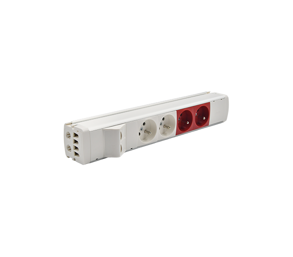 Listwa zasilająca standardowa zest: 2x250V typ E+2x250V UPS+ plakietka 2xRJ45 z mocowaniem Keystone, szybkozłącze w układzie Wieland, biały Simon 480 48120E220K00000-33