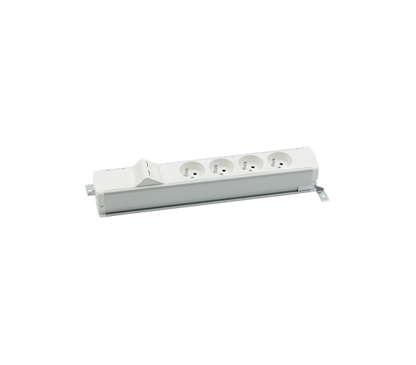 Listwa zasilająca standardowa zest: 4x250V typ E + plakietka 2xRJ45 z mocowaniem Keystone, zaciski śrubowe, biały Simon 480 48130E400K00000-33