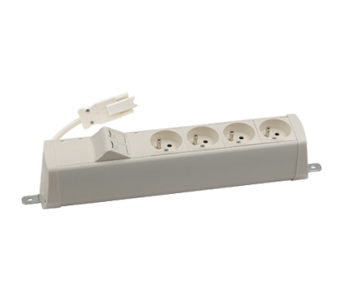 Listwa zasilająca powiększona zest: 4x250V typ E + plakietka 2xRJ45 z mocowaniem Keystone, szybkozłącze w układzie Wieland, biały Simon 480 48210E400K00000-33