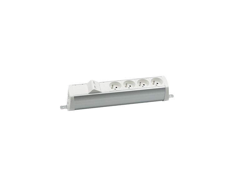 Listwa zasilająca powiększona zest: 4x250V typ E + plakietka 2xRJ45 z mocowaniem Keystone, zaciski śrubowe, aluminium biały Simon 480 48230E400K00000-30 Listwa zasilająca powiększona zest: 4x250V typ E + plakietka 2xRJ45 z mocowaniem Keystone, zaciski śrubowe, aluminium biały Simon 480 48230E400K00000-30