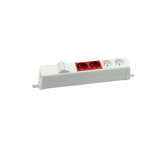 Listwa zasilająca powiększona zest: 2x250V typ E+2x250V UPS+ plakietka 2xRJ45 z mocowaniem Keystone, zaciski śrubowe, biały Simon 480 48230E220K00000-33