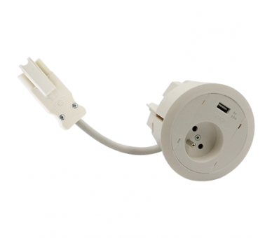 Gniazdo meblowe zest: 1x250V typ E+ładowarka USB typ A, szybkozłącze w układzie Wieland, biały Simon 480 48310E10C000000-33