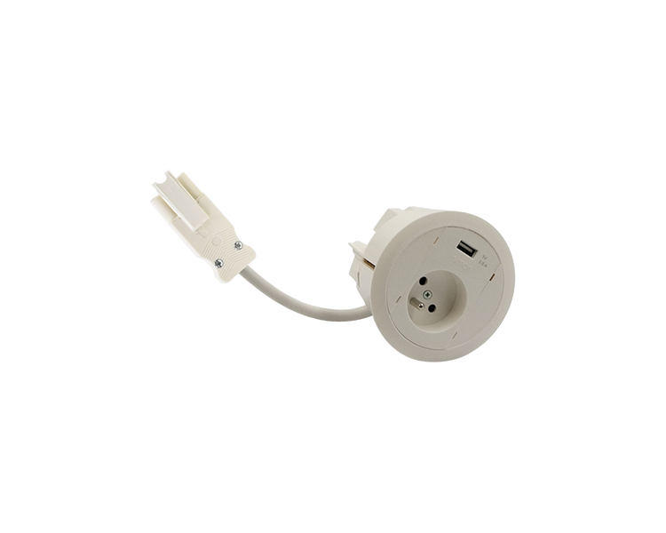 Gniazdo meblowe zest: 1x250V typ E+ładowarka USB typ A, szybkozłącze w układzie Wieland, biały Simon 480 48310E10C000000-33 Gniazdo meblowe zest: 1x250V typ E+ładowarka USB typ A, szybkozłącze w układzie Wieland, biały Simon 480 48310E10C000000-33
