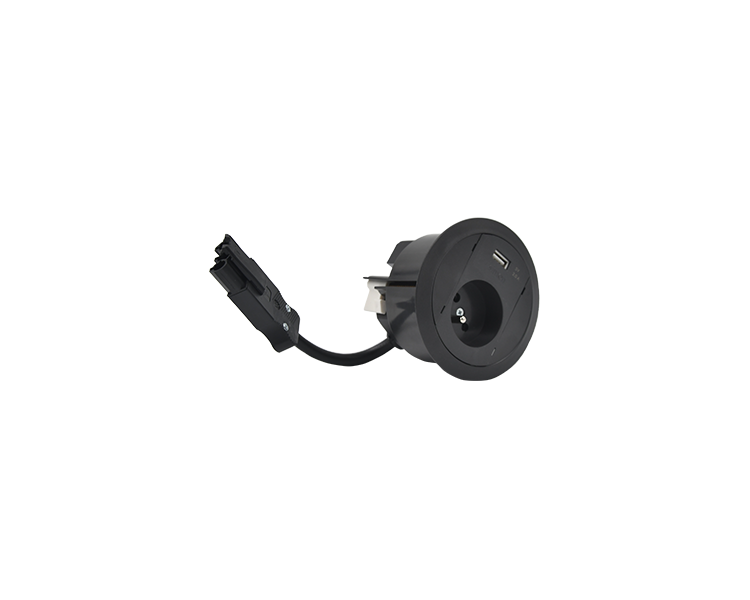 Gniazdo meblowe zest: 1x250V typ E+ładowarka USB typ A, szybkozłącze w układzie Wieland, czarny Simon 480 48310E10C000000-44 Gniazdo meblowe zest: 1x250V typ E+ładowarka USB typ A, szybkozłącze w układzie Wieland, czarny Simon 480 48310E10C000000-44