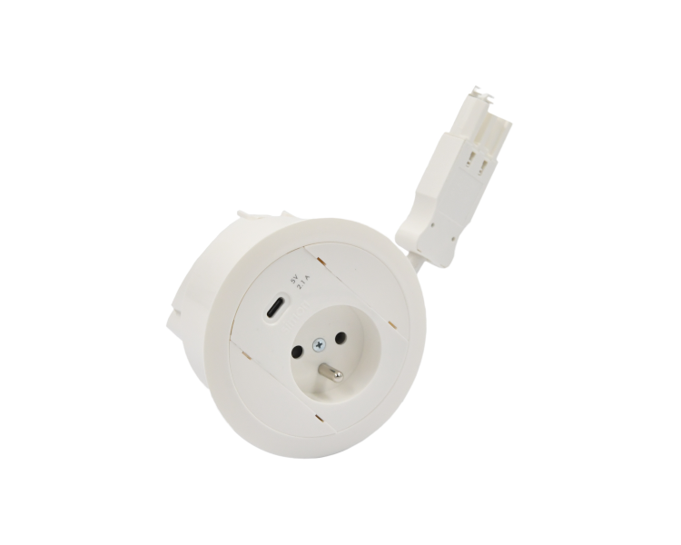 Gniazdo meblowe zest: 1x250V typ E+ładowarka USB typ C, szybkozłącze w układzie Wieland, biały Simon 480 48310E10E000000-33 Gniazdo meblowe zest: 1x250V typ E+ładowarka USB typ C, szybkozłącze w układzie Wieland, biały Simon 480 48310E10E000000-33