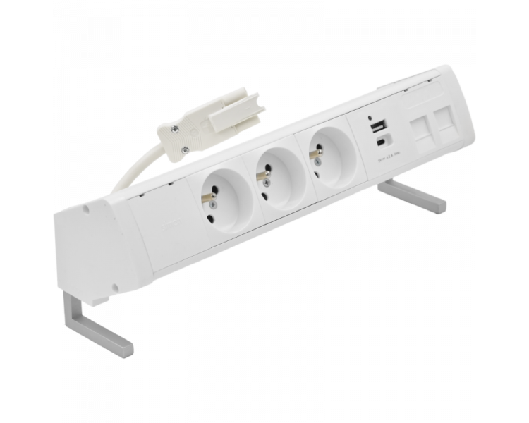 Biurkowy zestaw gniazd: 3x250V typ E+ładow. USB A-C+ plakietka 2xRJ45 z mocowaniem Keystone, szybkozłącze w układzie Wieland, biały Simon 480 48410E30BK00000-33 Biurkowy zestaw gniazd: 3x250V typ E+ładow. USB A-C+ plakietka 2xRJ45 z mocowaniem Keystone, szybkozłącze w układzie Wieland, biały Simon 480 48410E30BK00000-33