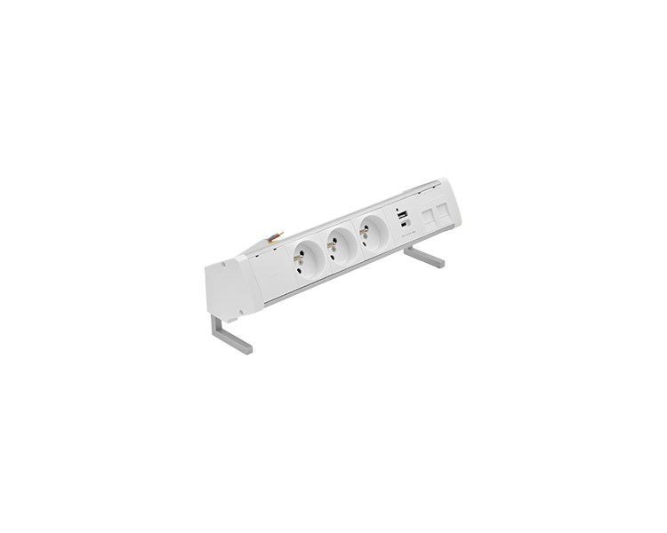 Biurkowy zestaw gniazd: 3x250V typ E+ładow. USB A-C+ plakietka 2xRJ45 z mocowaniem Keystone, przewód 15 cm, aluminium biały Simon 480 48430E30BK00000-30 Biurkowy zestaw gniazd: 3x250V typ E+ładow. USB A-C+ plakietka 2xRJ45 z mocowaniem Keystone, przewód 15 cm, aluminium biały Simon 480 48430E30BK00000-30
