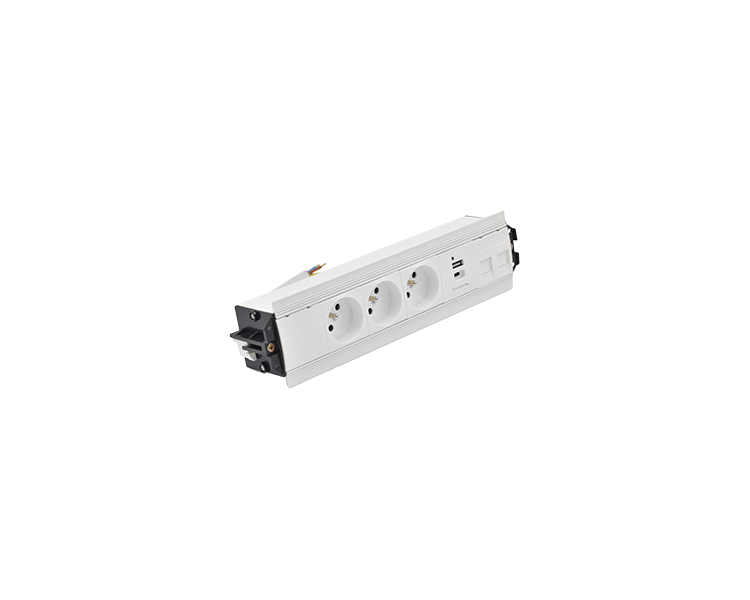 Mediaport Indesk: 3x250V typ E+ładow.USB A-C+ plakietka 2xRJ45 z mocowaniem Keystone, przewód 15 cm, biały Simon 480 48530E30BK00000-33 Mediaport Indesk: 3x250V typ E+ładow.USB A-C+ plakietka 2xRJ45 z mocowaniem Keystone, przewód 15 cm, biały Simon 480 48530E30BK00000-33