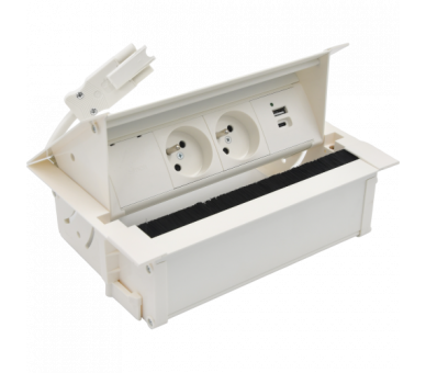 Mediaport Cover: 2x250V typ E+ładowarka USB A-C, szybkozłącze w układzie Wieland, biały Simon 48710E20B000000-33