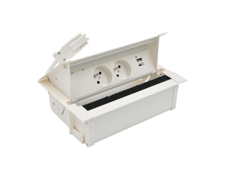 Mediaport Cover: 2x250V typ E+ładowarka USB A-C, szybkozłącze w układzie Wieland, biały Simon 48710E20B000000-33 Mediaport Cover: 2x250V typ E+ładowarka USB A-C, szybkozłącze w układzie Wieland, biały Simon 48710E20B000000-33