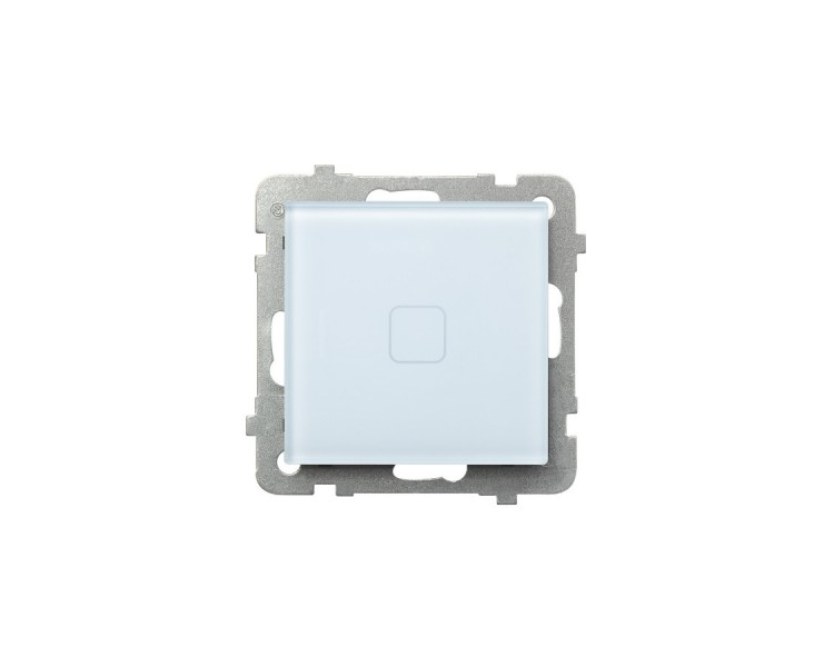 SONATA TOUCH  Łącznik dotykowy jednobiegunowy z podświetleniem + wi-fi Białe szkło ŁPDT-1RS/m/31
