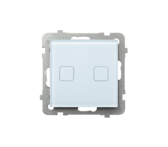SONATA TOUCH Łącznik dotykowy dwugrupowy świecznikowy z podświetleniem + wi-fi Białe szkło ŁPDT-2RS/m/31
