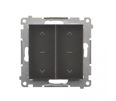 Przycisk roletowy podwójny (1-0-2), 10A, czarny mat Simon 54 DZP2.01/49