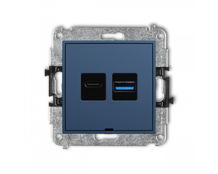 Ładowarka USB podwójna USB C + USB A, 30W max., bez pola opisowego, navy blue Karlik Mini