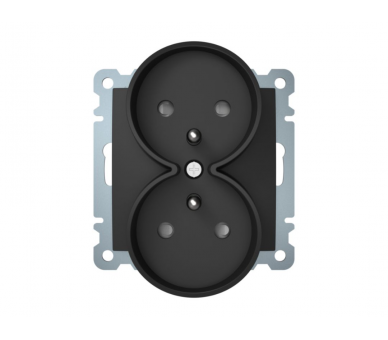 Gniazdo podwójne z uziemieniem antracyt mat Berker B.Kwadrat
