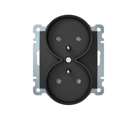 Gniazdo podwójne z uziemieniem antracyt mat Berker B.Kwadrat
