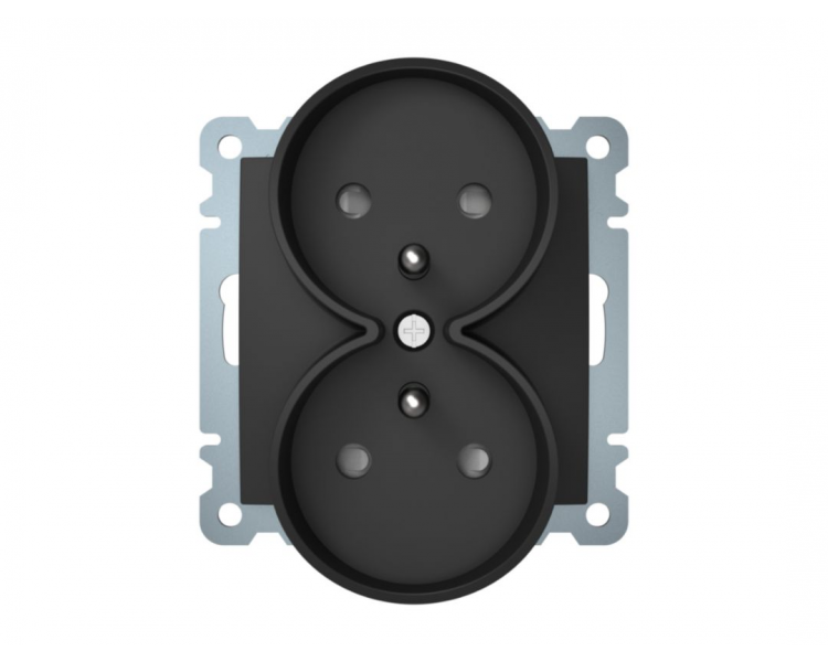 Gniazdo podwójne z uziemieniem antracyt mat Berker B.Kwadrat