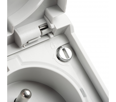 Gniazdo zasilające natynkowe podwójne z ochroną styków TEKNO IP65 szare