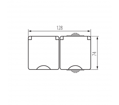 Gniazdo zasilające natynkowe podwójne z ochroną styków TEKNO IP65 szare