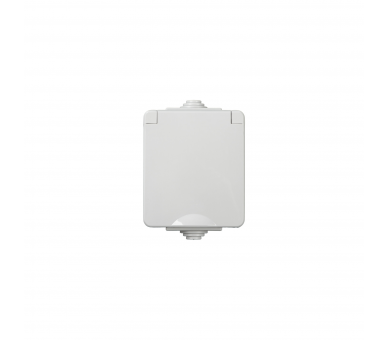 Gniazdo zasilające natynkowe pojedyncze z ochroną styków TEKNO IP65 szare