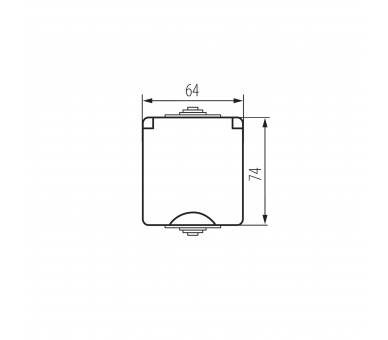 Gniazdo zasilające natynkowe pojedyncze z ochroną styków TEKNO IP65 szare