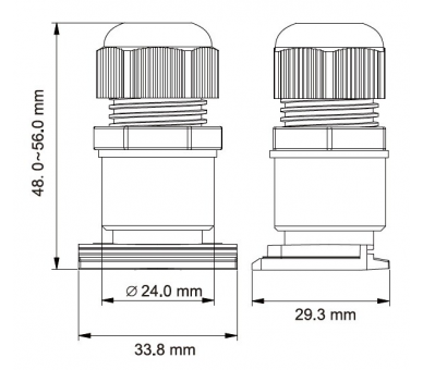 Przepust kablowy TEKNO IP65 GLAND szary