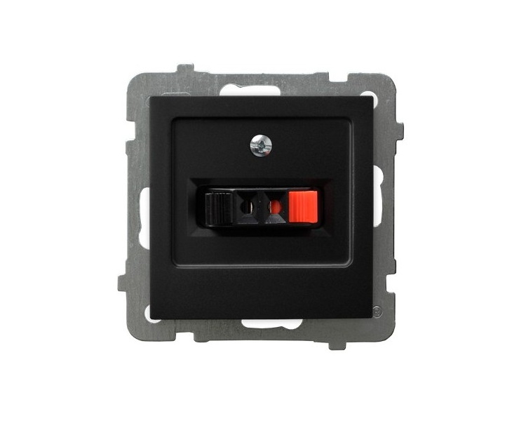 Gniazdo głośnikowe pojedyncze Czarny matowy Ospel As