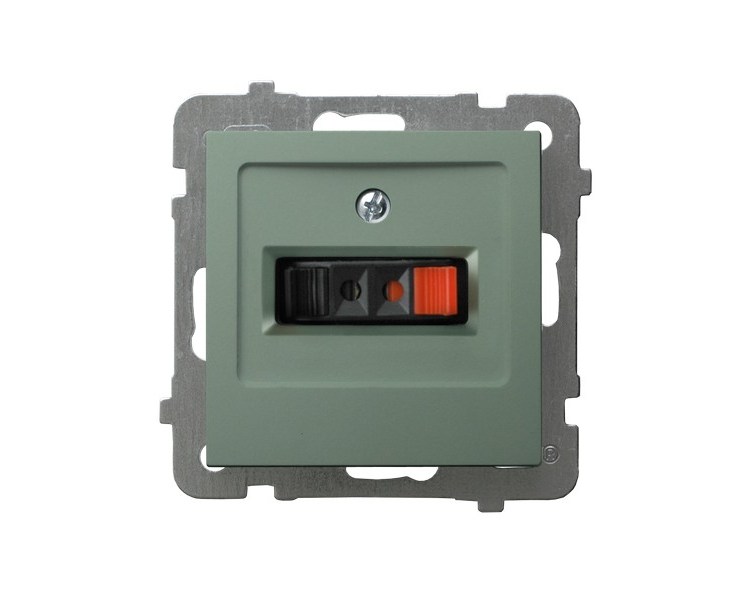 Gniazdo głośnikowe pojedyncze Zielony mat Ospel As