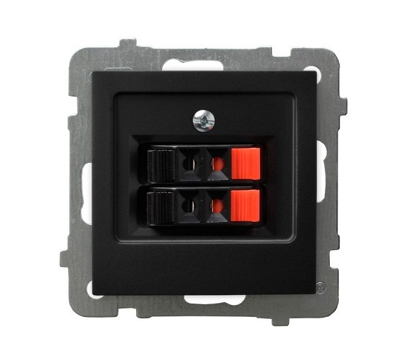 Gniazdo głośnikowe podwójne Czarny matowy Ospel As