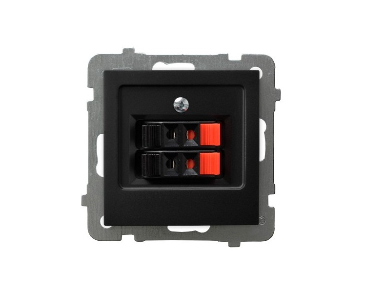 Gniazdo głośnikowe podwójne Czarny matowy Ospel As