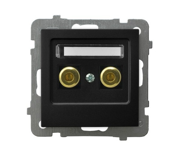 Gniazdo głośnikowe pojedyncze Czarny matowy Ospel As